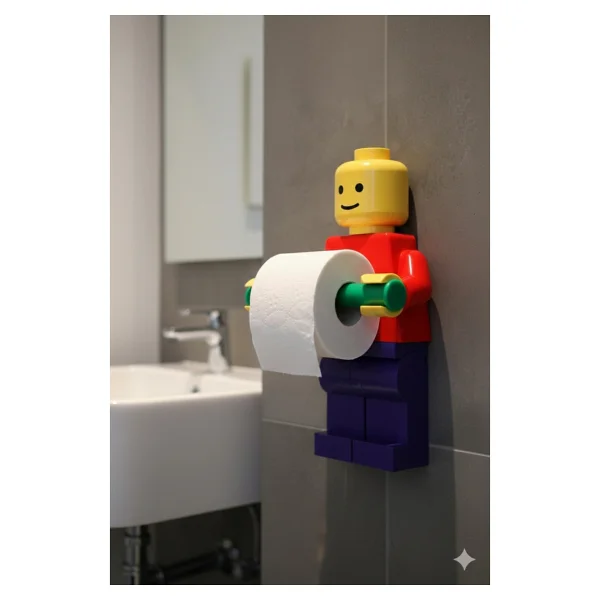 Öztürk Makine Tuvalet Kağıdı Tutucu Tuvalet Kağıtlığı - Büyük Boy -Lego Adam Tuvalet Kağıdı Tutucu - Görsel 3
