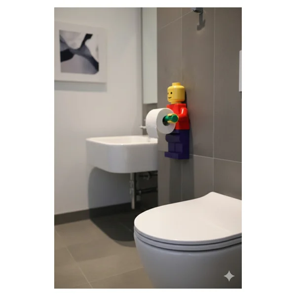 Öztürk Makine Tuvalet Kağıdı Tutucu Tuvalet Kağıtlığı - Büyük Boy -Lego Adam Tuvalet Kağıdı Tutucu - Görsel 4