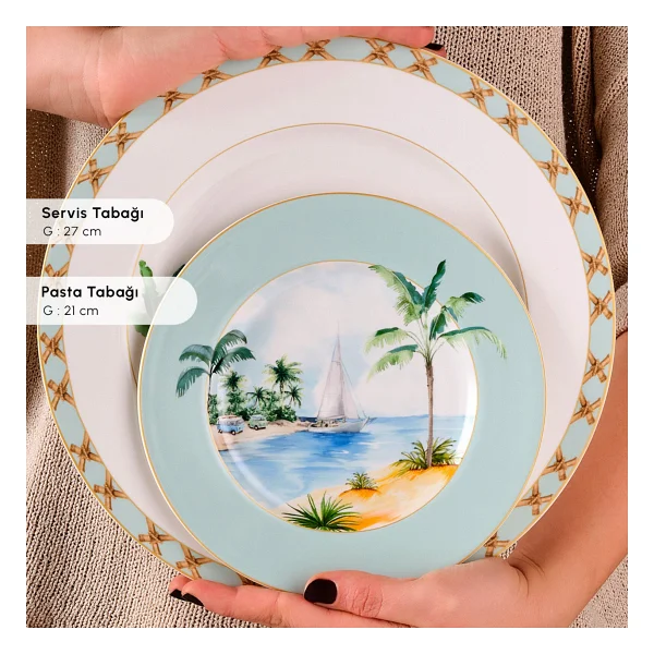 Karaca Forever Bone Tropical 24 Parça 6 Kişilik Yemek Takımı - Görsel 8