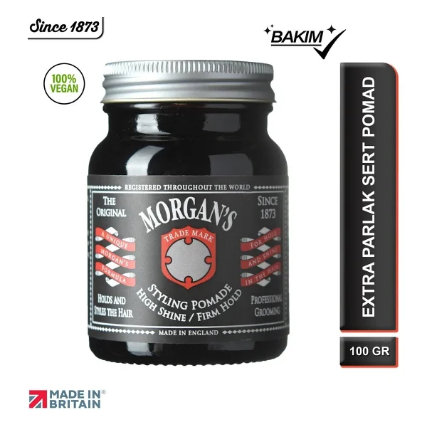 Morgan's Pomade High Shine Firm Hold Pomade Sert Tutuş, Parlaklık Veren Saç Şekillendirici Pomad 100gr - Görsel 5