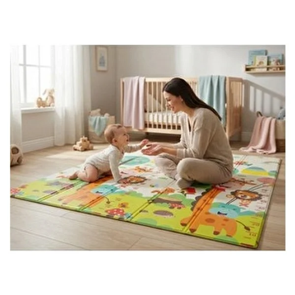 Holmen Katlanabilir Çift Taraflı Premium Oyun Matı - Halısı 150x200cm - Çok Renkli - 150 X 200 Cm - Görsel 2