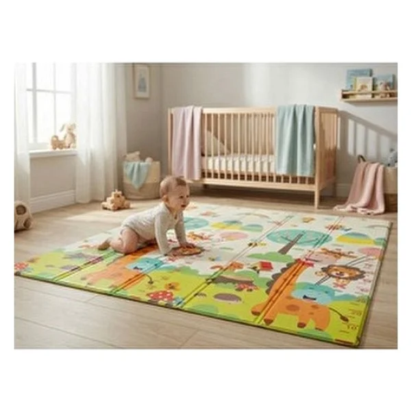 Holmen Katlanabilir Çift Taraflı Premium Oyun Matı - Halısı 150x200cm - Çok Renkli - 150 X 200 Cm - Görsel 3