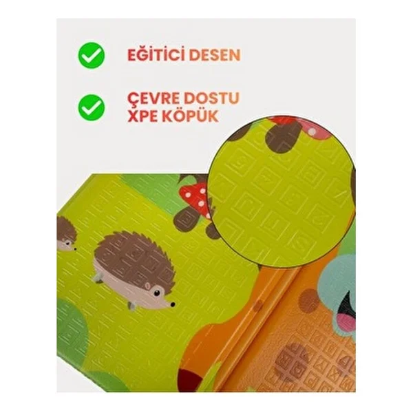 Holmen Katlanabilir Çift Taraflı Premium Oyun Matı - Halısı 150x200cm - Çok Renkli - 150 X 200 Cm - Görsel 5