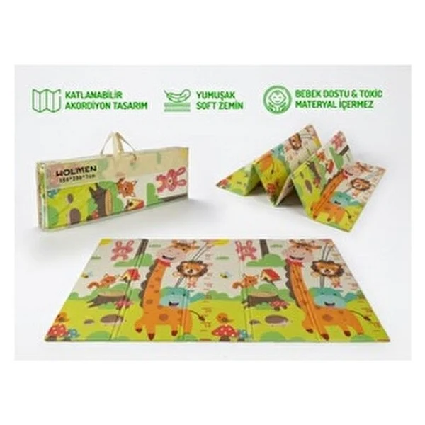Holmen Katlanabilir Çift Taraflı Premium Oyun Matı - Halısı 150x200cm - Çok Renkli - 150 X 200 Cm - Görsel 6