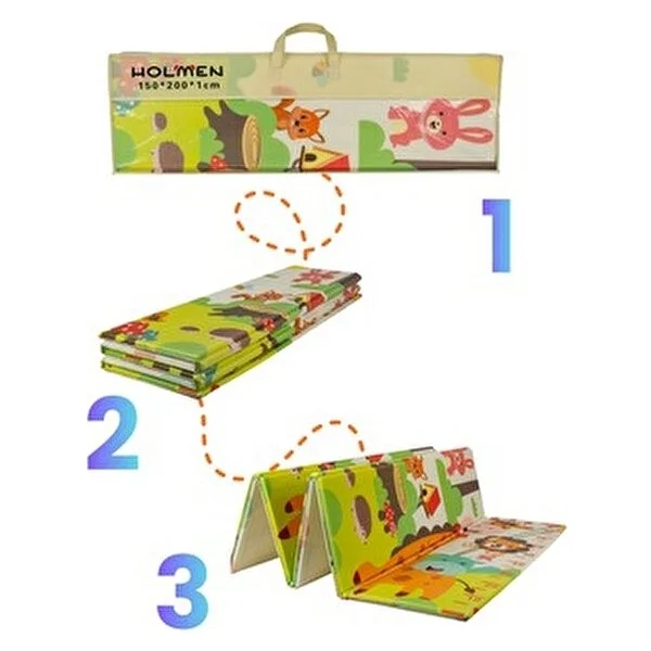 Holmen Katlanabilir Çift Taraflı Premium Oyun Matı - Halısı 150x200cm - Çok Renkli - 150 X 200 Cm - Görsel 8