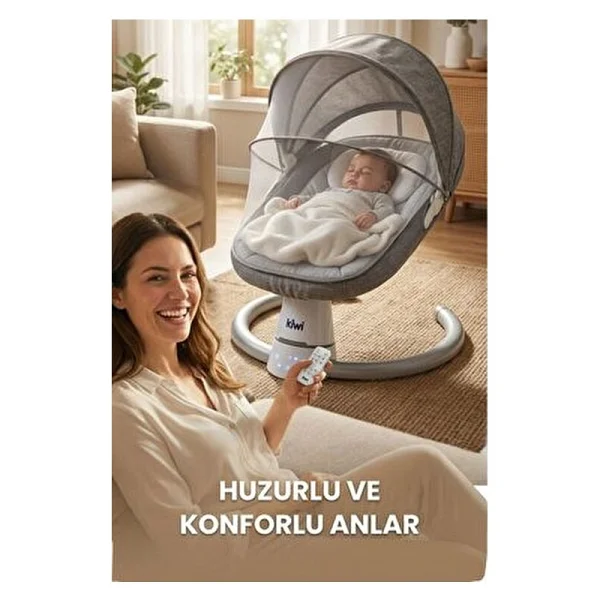 Kiwi Dollyplus 2in1 Otomatik Sallanan Kademe Ayarlı Beşik Ve Anakucağı - Görsel 3