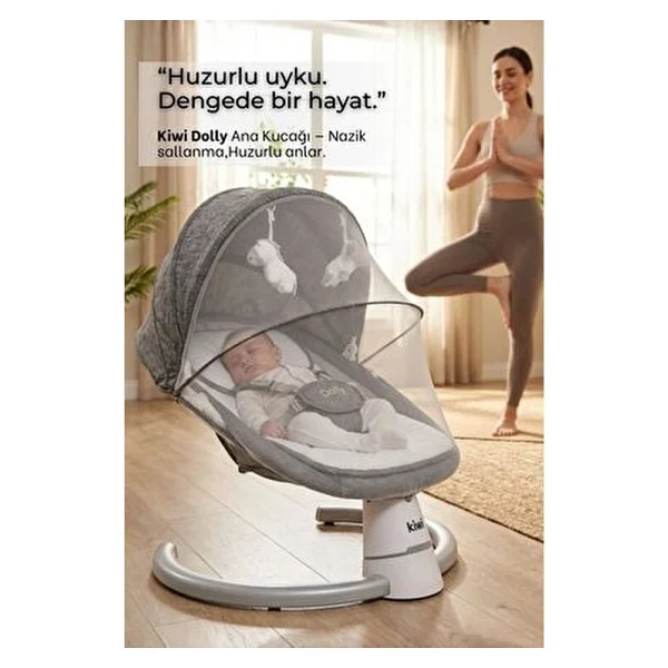 Kiwi Dollyplus 2in1 Otomatik Sallanan Kademe Ayarlı Beşik Ve Anakucağı - Görsel 4