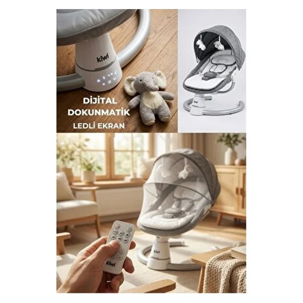 Kiwi Dollyplus 2in1 Otomatik Sallanan Kademe Ayarlı Beşik Ve Anakucağı - Görsel 8