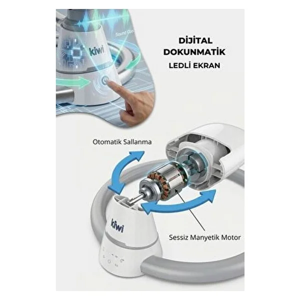 Kiwi Dollyplus 2in1 Otomatik Sallanan Kademe Ayarlı Beşik Ve Anakucağı - Görsel 10