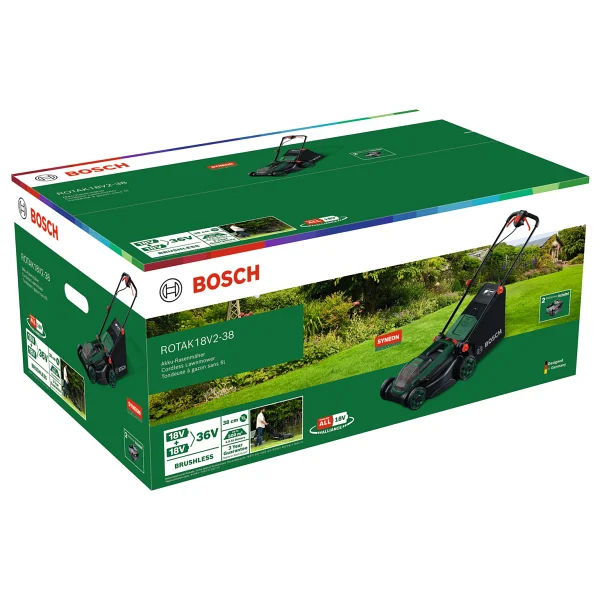 Bosch Rotak 18V2-38 Çift Akülü 4 Ah Çim Biçme Makinesi - Görsel 3