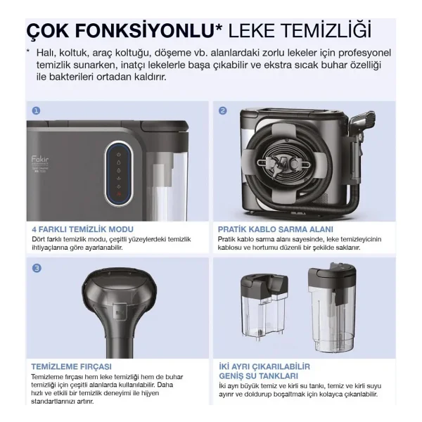 Fakir Spot Cleaner Pr7020 Buharlı Temizleyici - Görsel 8