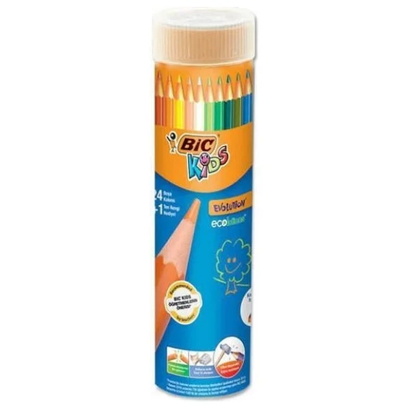 Bic Kids Evolution Metal Tüp 24+1'li Kuru Boya Seti - Görsel 3