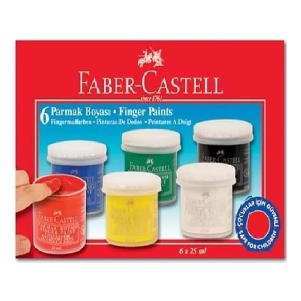 Faber-Castell 25 Ml 6 Renk Parmak Boyası - Görsel 2