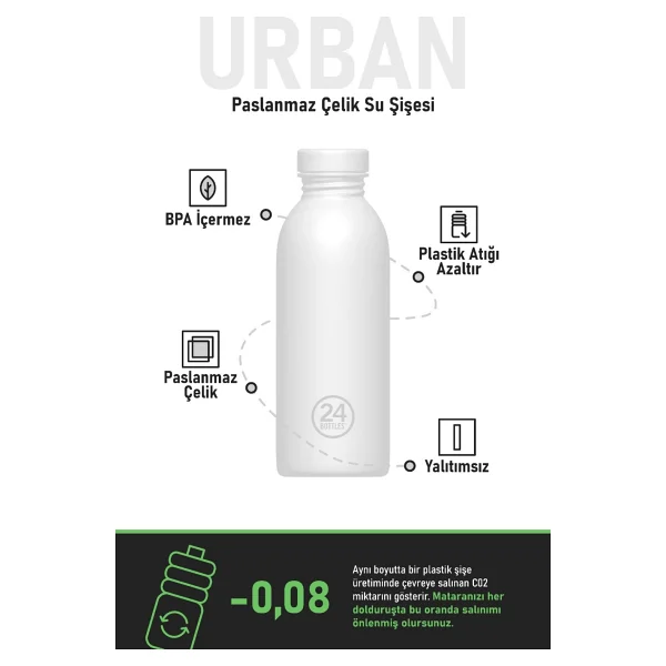 24 Bottles Urban Bottle Borealis Paslanmaz Çelik Su Şişesi 500 Ml - Renkli - 1 Adet - Görsel 5