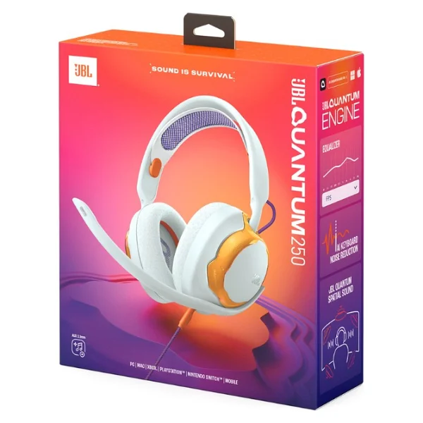 Jbl Quantum 250 Beyaz Kablolu Kulak Üstü Oyuncu Kulaklığı - Görsel 9