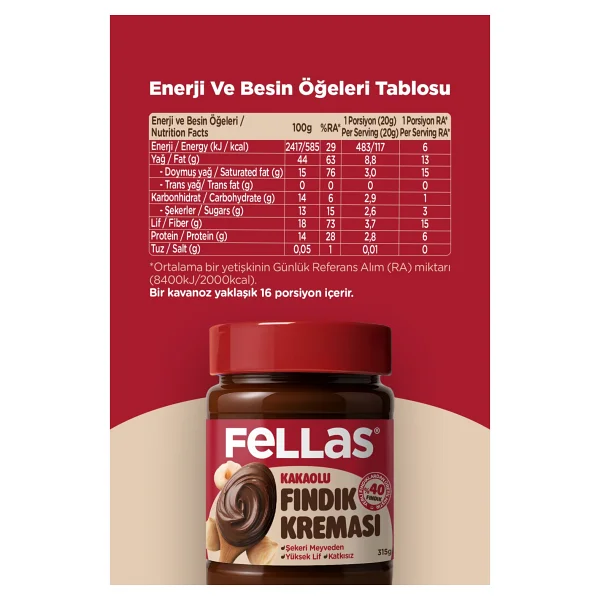 Fellas Kakaolu Fındık Kreması 315 Gr - Görsel 10