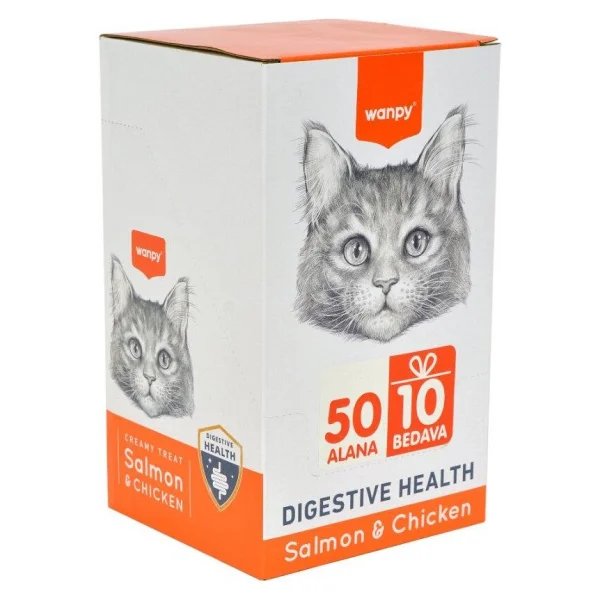 Wanpy Digestive Health Somonlu Ve Tavuklu 60x14 Gr Krema Kedi Ödül Maması - Görsel 2