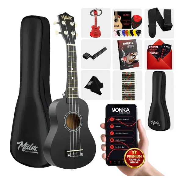 Midex Ukx-901 Bk Siyah Soprano Ukulele - Görsel 4