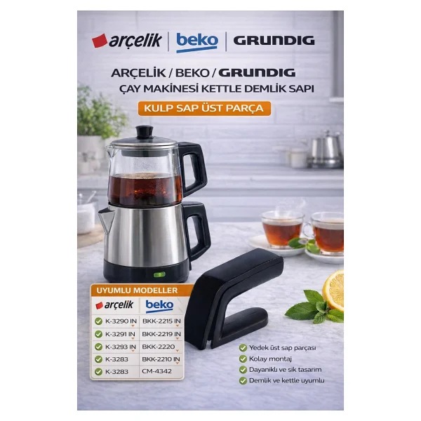 Arçelik Beko Grundig Çay Makinesi Demlik Sapı Kulp Sap 9197062622 - Görsel 8
