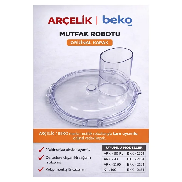 Arçelik K 1190 Robolio Mutfak Robotu Orijinal Kapak - Görsel 3