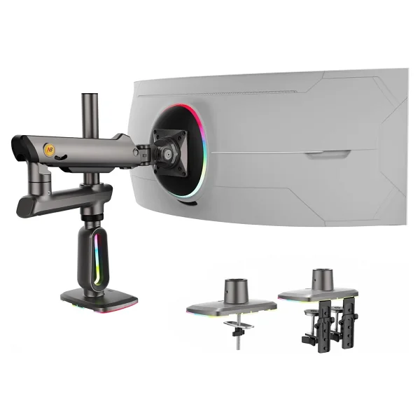 North Bayou F7-Gaming 32-60 İnç Tek Kollu Amortisörlü Monitör Standı - Görsel 3