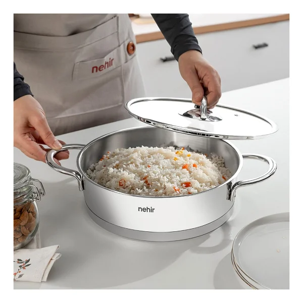 Nehir Silver Trend 26 Cm Çelik Karnıyarık Tenceresi - Görsel 6