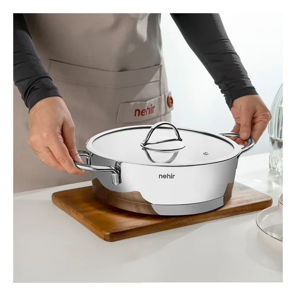 Nehir Silver Trend 26 Cm Çelik Karnıyarık Tenceresi - Görsel 2
