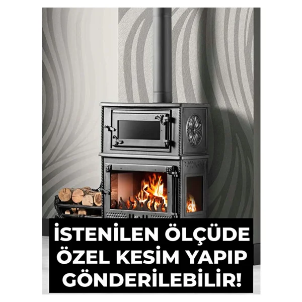 12 X 35 Yüksek Isıya Dayanıklı Şömine Kuzine Soba Camı 4 Mm - Seramik Cam Bal Rengi, Şeffaf - Görsel 8