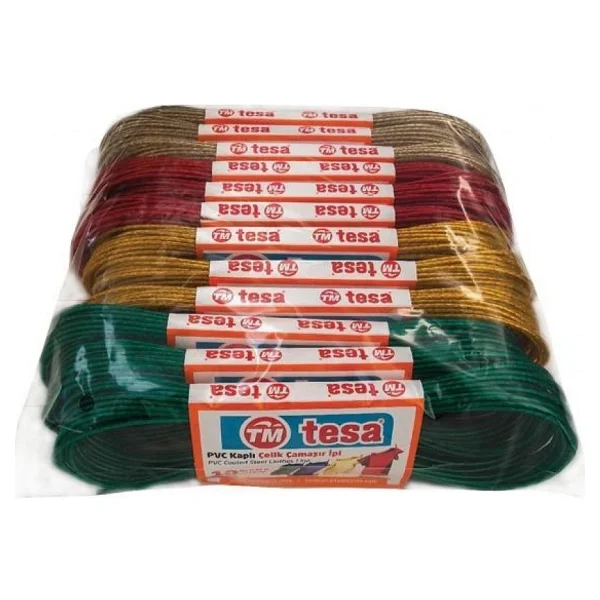 Tesa Temsan 12' Li Pvc Kaplama 10 Metre Çelik Çamaşır Ipi - 1 Adet - Görsel 4