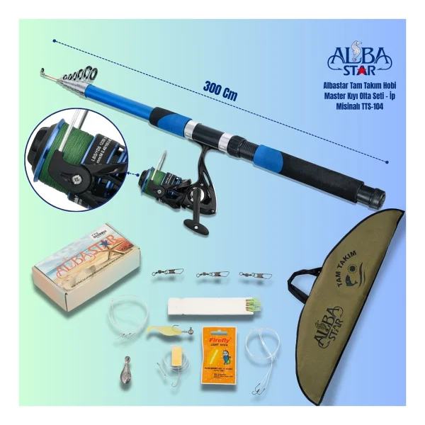 Albastar Tam Takım Hobi Master Kıyı Olta Seti - Ip Misinalı - 300 Cm - Tts104 - 300cm - Görsel 5