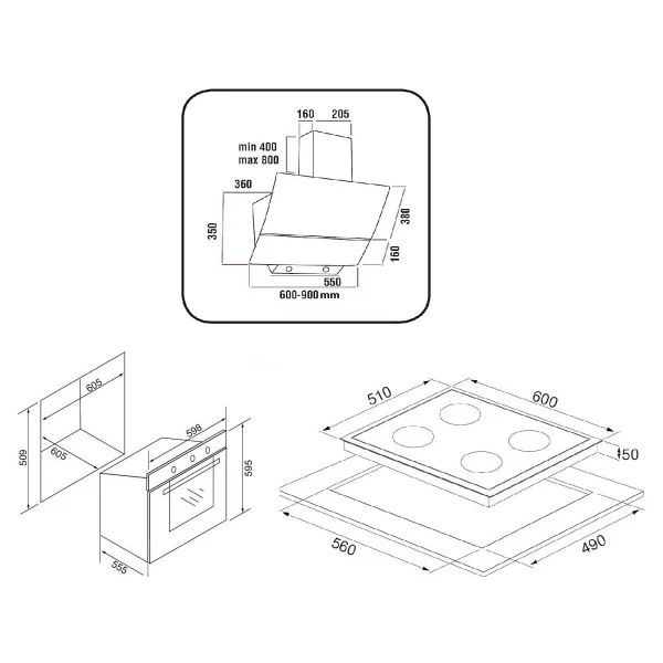 Exep Plus Line Beyaz 3 Lü Ankastre Set (Ed401-Eo320-Ef2609 - Görsel 5