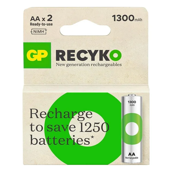 Gp Recyko 1300 mAh 2'li Şarjlı Aa Kalem Pil - Görsel 8