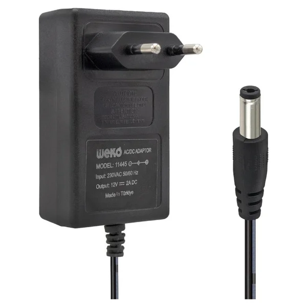 Weko 12 Volt 2 Amper 24 Watt Plastik Kasa Priz Tipi Adaptör (5.5x2.5 Uçlu) - Görsel 4