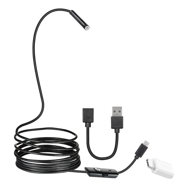 Powermaster 3in1 Micro USB+Type C+PC 8 Mm Işıklı 5 Metre Endeskop Yılan Kamera - Görsel 2