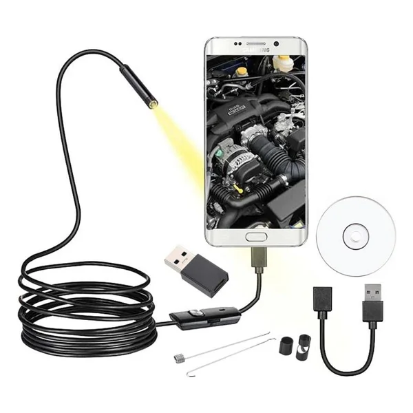 Powermaster 3in1 Micro USB+Type C+PC 8 Mm Işıklı 5 Metre Endeskop Yılan Kamera - Görsel 5