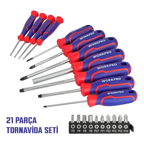 Workpro Wp200551 Cr-V Duvar Askı Aparatlı 21 Parça Tornavida Seti - Görsel 6