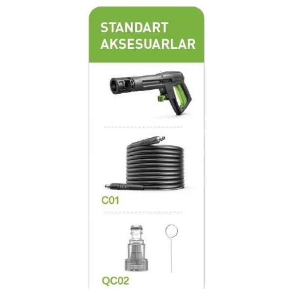 Povver Profesyonel Yüksek Basınçlı Yıkama Makinası (2200 W-195 Bar) - Görsel 2