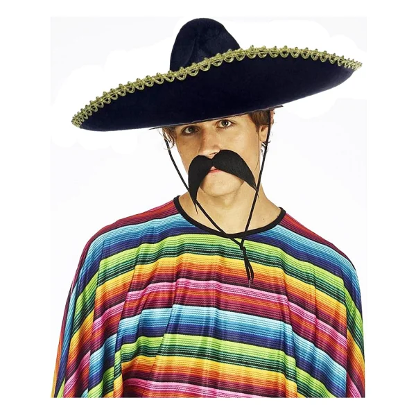 Sombrero Meksika Şapkası Altın Şeritli Yetişkin Boy - Görsel 5