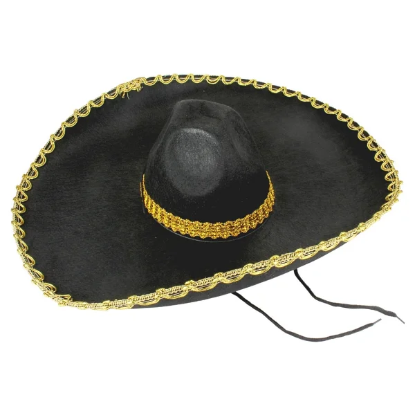 Sombrero Meksika Şapkası Altın Şeritli Yetişkin Boy - Görsel 2