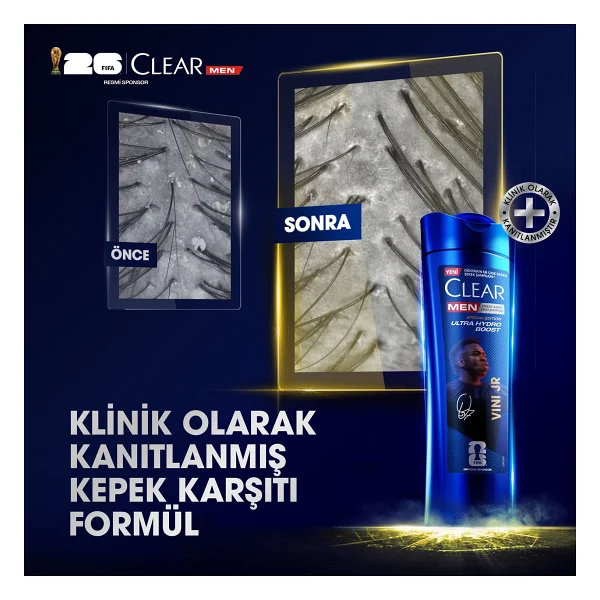 Clear Men Ultra Hydro Boost Vini Jr. 350 Ml Kepek Şampuanı - Görsel 4