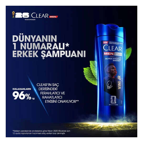 Clear Men Ultra Hydro Boost Vini Jr. 350 Ml Kepek Şampuanı - Görsel 9