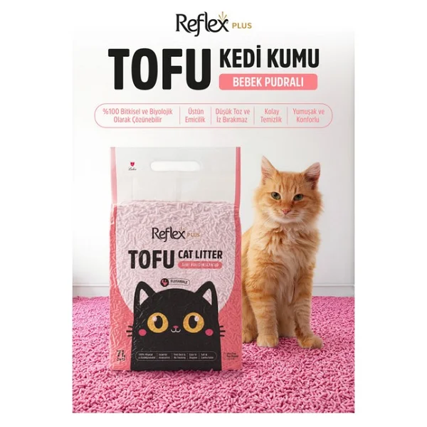 Reflex Plus Bebek Pudrası Kokulu 7 Lt Tofu Kedi Kumu - Görsel 4