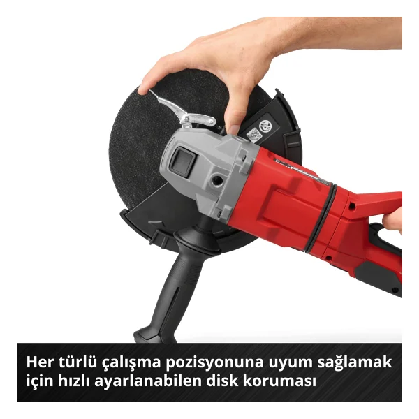 Einhell Akülü Avuç Taşlama TP-AG 36/230 F Li BL-Solo Power X-Change (36 V, 2200 W, Ø 230 mm disk, 70 mm kesme derinliği, kömürsüz, aksesuarlar dahil, akü dahil değil) - Görsel 3