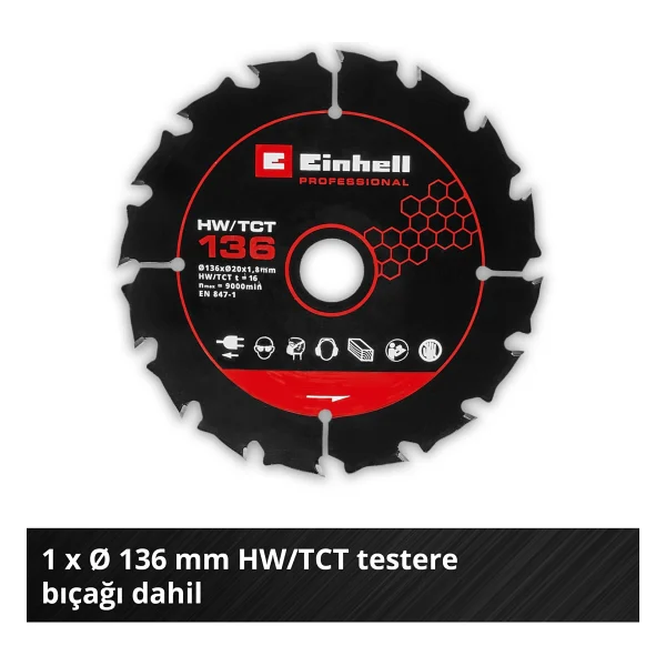 Einhell Tp-Cs 18/136-C Li Bl Aküsüz Daire Testere - Görsel 6