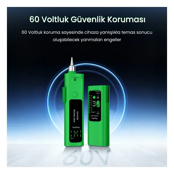Veggieg V-E112 Çantalı Kablo Bulucu ve Poe Destekli Ethernet Ağ Kablosu Test Cihazı - Görsel 4