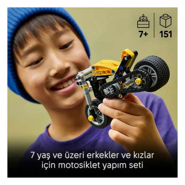 Lego 42225 Technic Sarı Motosiklet - Görsel 6