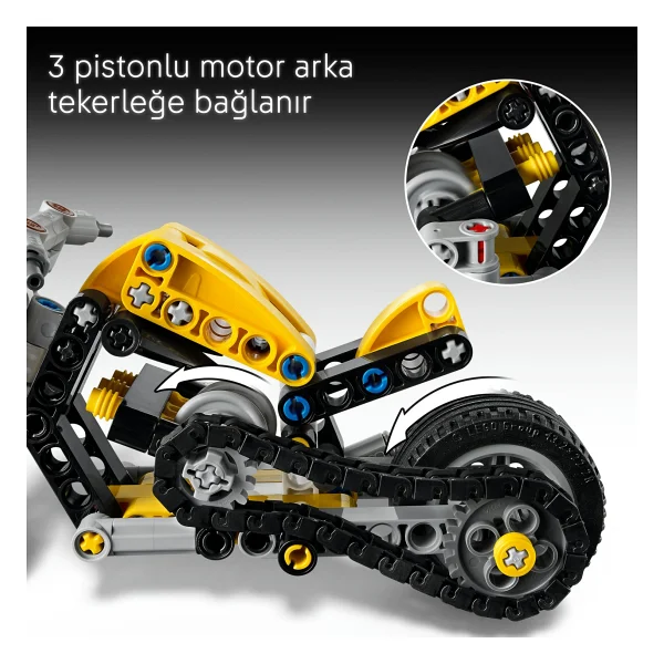 Lego 42225 Technic Sarı Motosiklet - Görsel 8