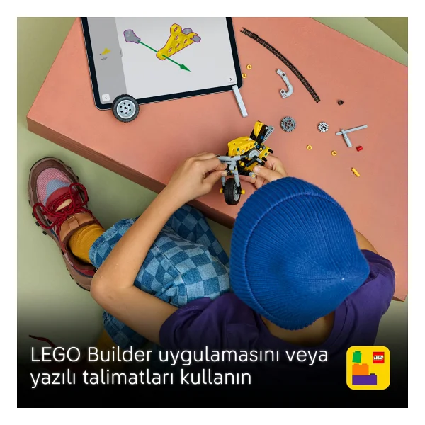 Lego 42225 Technic Sarı Motosiklet - Görsel 10