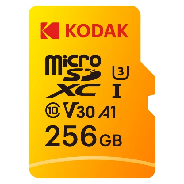 Kodak 256GB UHS-I U3/V30/A1 Yellow Micro SD + Adaptör - Görsel 2