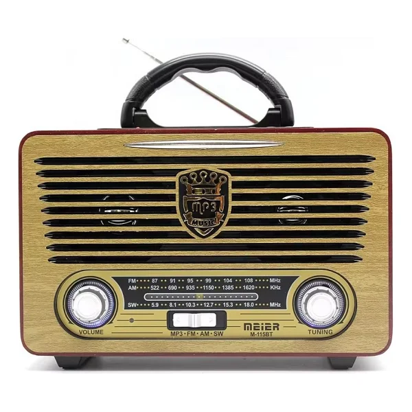 Meier M115 Dvs USB Sd Bluetooth Nostaljik Radyo - Açık Ahşap - Görsel 8